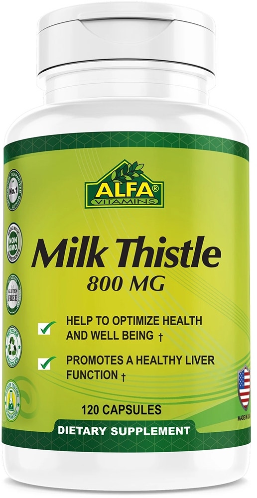 Alfa Vitamins Milk Thistle 800 MG (120 Cápsulas)
