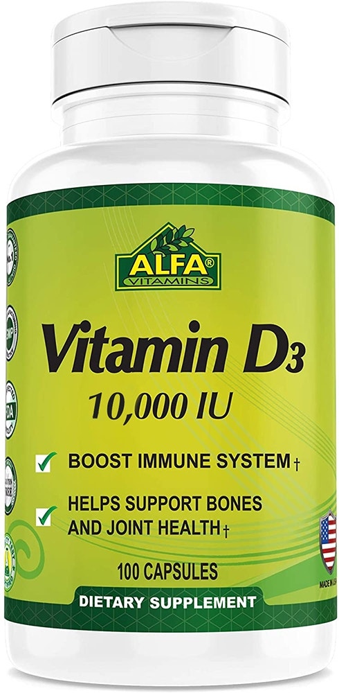 Alfa Vitamins Vitamin D3 10000 IU (100 Cápsulas)