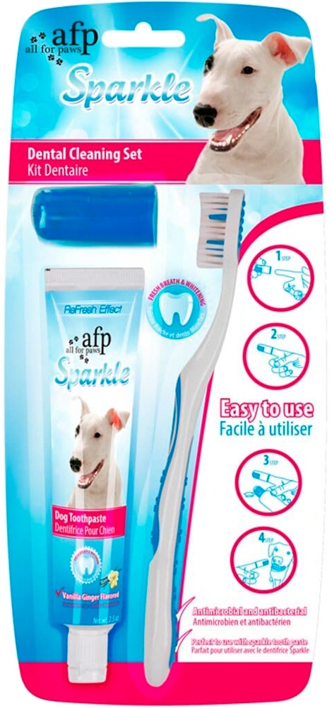 Kit de limpeza dental para cachorros AFP Dental cleaning baunilha 3355 (3 peças)