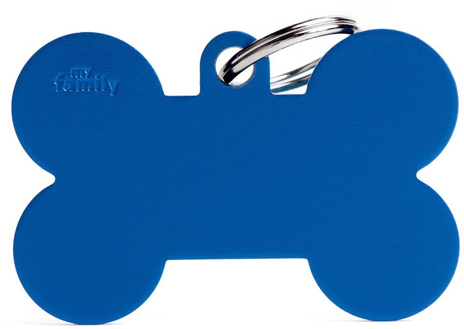 Medalha de identificação MyFamily Osso XL MFXL01 - Azul