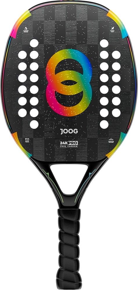 Raquete de Beach Tennis Joog Carbon Frame EVA Super Foam 24K Pro - Rainbow